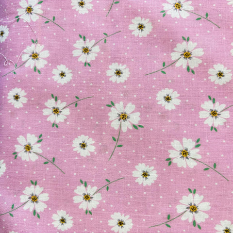PRETTY FLORALS BY THE CRAFT COTTON CO. PINK AND TURQUOISE - £5.00 Per Metre - Sold By Half Meter