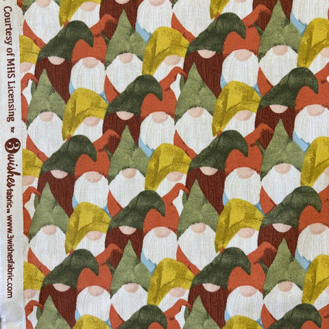 GNOMES - YOU LIGHT MY WAY GNOME BY 3 WISHES FABRICS  - £8 Per Metre - Sold By Half Metre