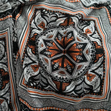 Remnant 150438  3m Orange and Black and White Chiffon  - 150cm  Wide