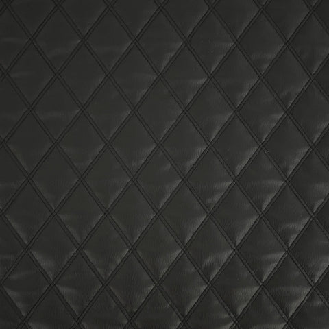 Remnant 50401   75cm x 140cm Black Diamond Stitched Leatherette - £9.00