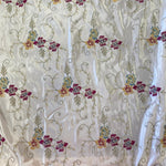 Embroidered Polyester Satin - 54"/140cm wide - Sold by Half Metre
