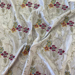 Embroidered Polyester Satin - 54"/140cm wide - Sold by Half Metre