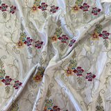 Embroidered Polyester Satin - 54"/140cm wide - Sold by Half Metre