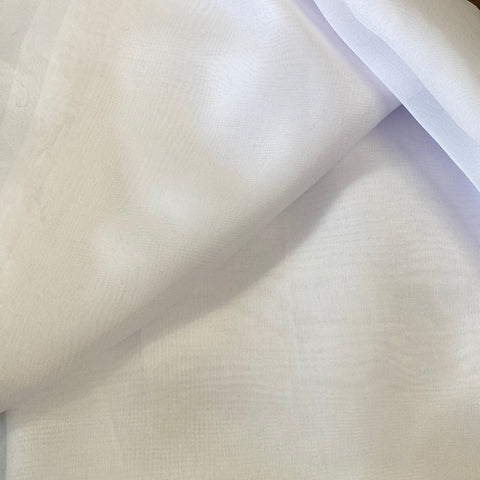 ** Remnant 030815 0.75m Cationic Chiffon White -  140cm wide approx