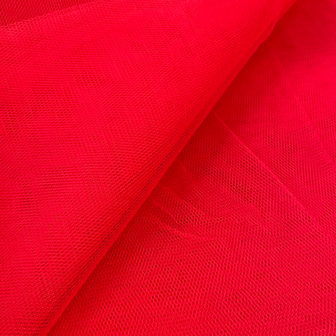 ** Remnant 150502 3.4m Dress Net - Red - 150cm wide **