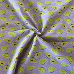 Polycotton Children's Print - Cute Avocado - £3.00 Per Metre - Sold by Half Metre