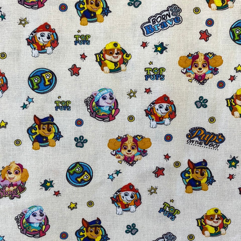 100% Cotton - Paw Patrol Characters - Sold by Half Metre