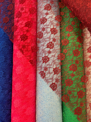 Economy Flower Lace - Select Colour - Sold By Half Metre