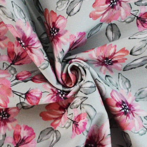 Stretch floral cotton fabric perfect for summer clothes dresses tops cool Kayes 100% cotton dressmaking Southend Westcliff sewing fabric cool clothes pattern fabric shops Metre discount cheap 