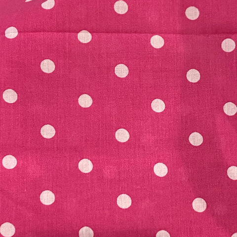 Remnant 150407 0.65m polycotton spot Pink  - 112cm wide