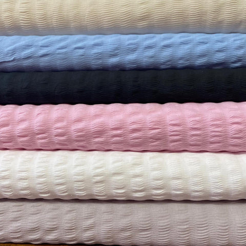 Seersucker Polycotton - Select Colour - £4.00 Per Metre - Sold By Half Metre