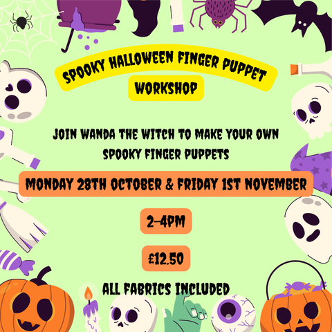 Children's Halloween Spooky Finger Puppet Workshop with Val - Monday 28th October & Friday 1st November