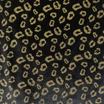 Black Stretch Velvet with Gold Leopard Design - 60"/150cm wide - Sold by Half Metre
