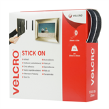 Velcro - Stick On - Black 20mm