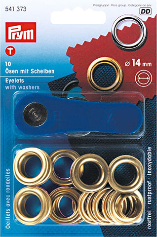 14mm Eyelets With Tool - Gold