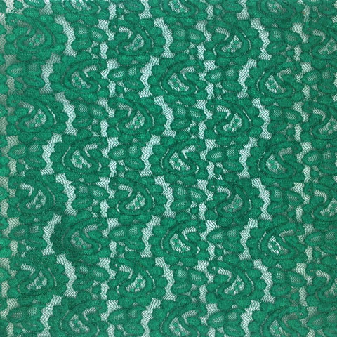Paisley Corded Lace - Emerald - Sold by Half Metre
