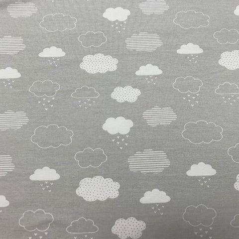 Cotton Jersey - Clouds Grey - £8.00 Per Metre - Sold By Half Metre