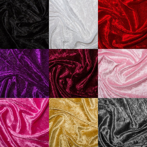 Crushed Velvet Fabric Material - Costumes Tablecloths Craft fairs Display Tables - Per 0.5 Metre 