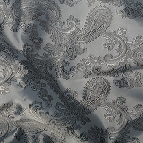 Paisley Jacquard Lining - Silver - Sold By Half Metre