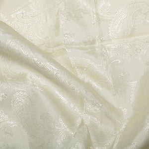Paisley Jacquard Lining - White - Sold By Half Metre