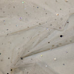 Multi Size Sequin Net - White - Sold By Half Metre