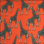 Polycotton Print - Giraffe - Orange - Sold by Half Metre