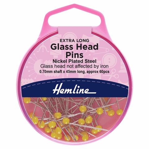 Glass Head Pins - Extra Long