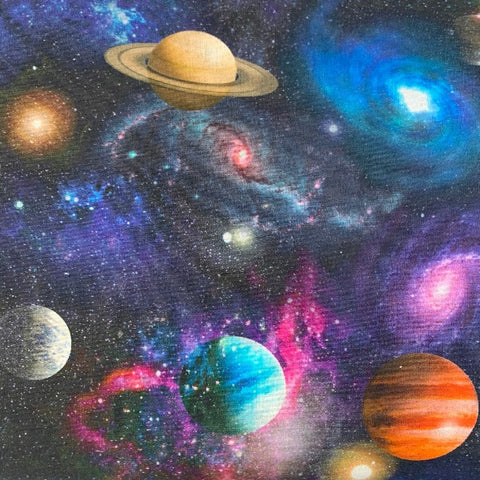space planets 100% cotton fabric