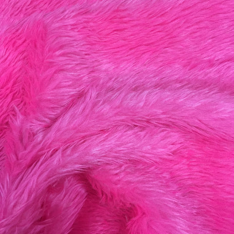 Short Pile Faux Fur - Hot Pink - Sold By Half Metre