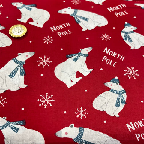 Christmas 100% Cotton - North Pole  - Sold by Half Metre