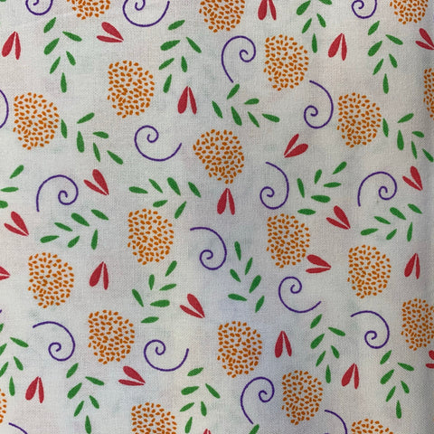 100% Cotton (Craft) - Cute White Ditsy Floral - Sold by Half Metre