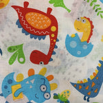 100% Cotton (Craft)  - Baby Dinosaurs - White - Sold by Half Metre