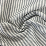 100% Cotton - Brushed Cotton - Grey/White Stripe - Sold by Half Metre