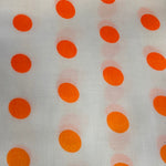 Remnant 171113 1.9m Polycotton large orange spot - 115cm wide