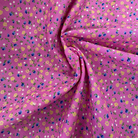 Vintage floral spring pink ditsy design children’s patchwork craft cotton fabric perfect for summer clothes dresses tops cool Kayes 100% cotton dressmaking Southend Westcliff sewing fabric cool clothes pattern fabric shops Metre discount cheap 