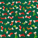100% Cotton Christmas - Stockings - Sold By Half Metrei