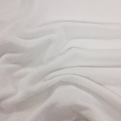 100% Cotton Towelling - White - Sold by Half Metre