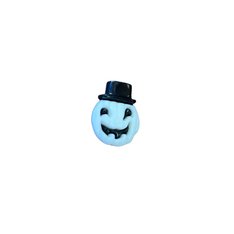 Halloween Buttons - White/Black Pumpkins