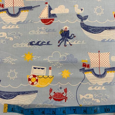 100% Cotton (Craft) - Nautical Friends - Sold by Half Metre