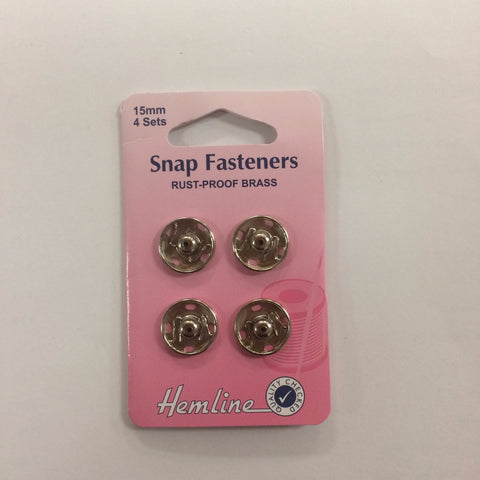 Snap Fasteners - 15mm Silver