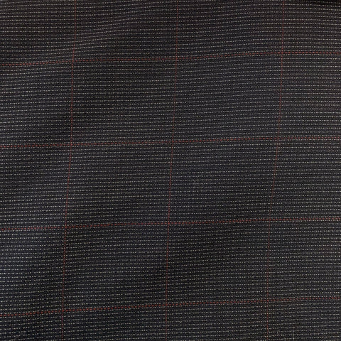 ** Remnant 200109 1.3m Super Wool and Cashmere Suiting Dark Grey Check 147cm Wide