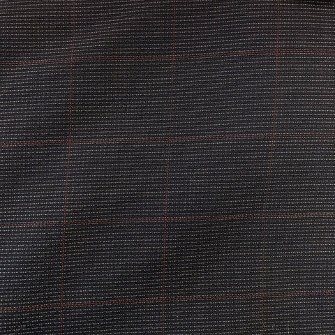 ** Remnant 200108 1.35m Super Wool and Cashmere Suiting Dark Grey Check 147cm Wide