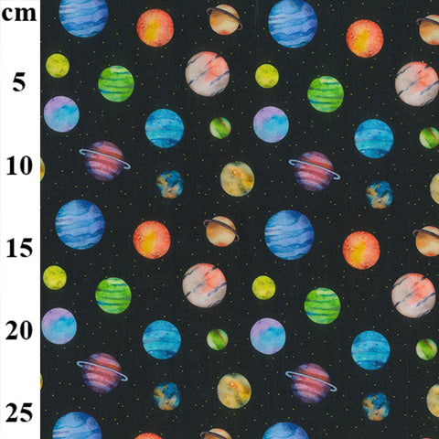 planets space solar system 100% cotton fabric