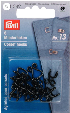 Corset Hooks Black - No 13