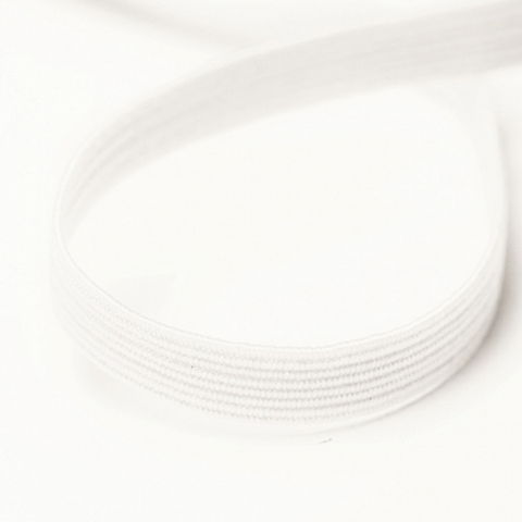 6mm Wide Knitted Elastic - White/Black