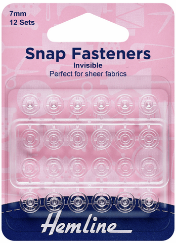 Snap Fasteners Invisible - 7mm Clear