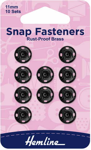 Snap Fasteners - 11mm Black