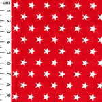 Polycotton Print - Star - Red - Sold by Half Metre