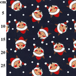 Polycotton Christmas Fabric Prints - Foxes - Navy (Per 0.5 Metre)