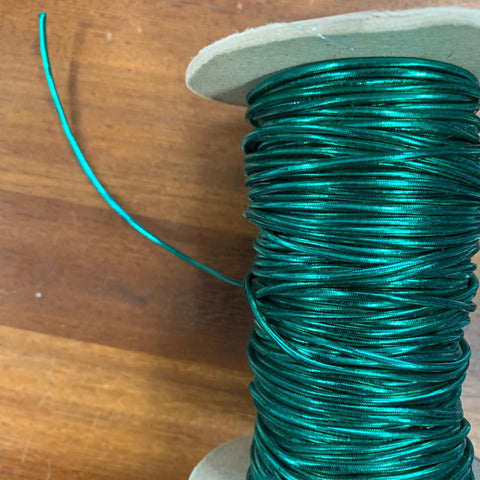 1 Cord (1mm Wide) Elastic - Metallic Green